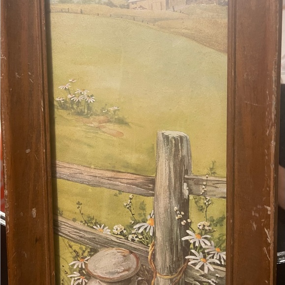 Vintage picture of home with daises. 8w x 17h - Picture 6 of 7